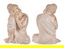 Ibergarden Buda Poliresina Sentado Relajado Blanco y Oro 35.5 x 54.5 x 42 cm