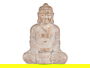 Ibergarden Buda Poliresina Relajado Manos Juntas Blanco y Oro 25 x 57 x 42.5 cm