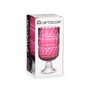 Giftdecor Jarrón de Cristal Tallado Rosa Oscuro