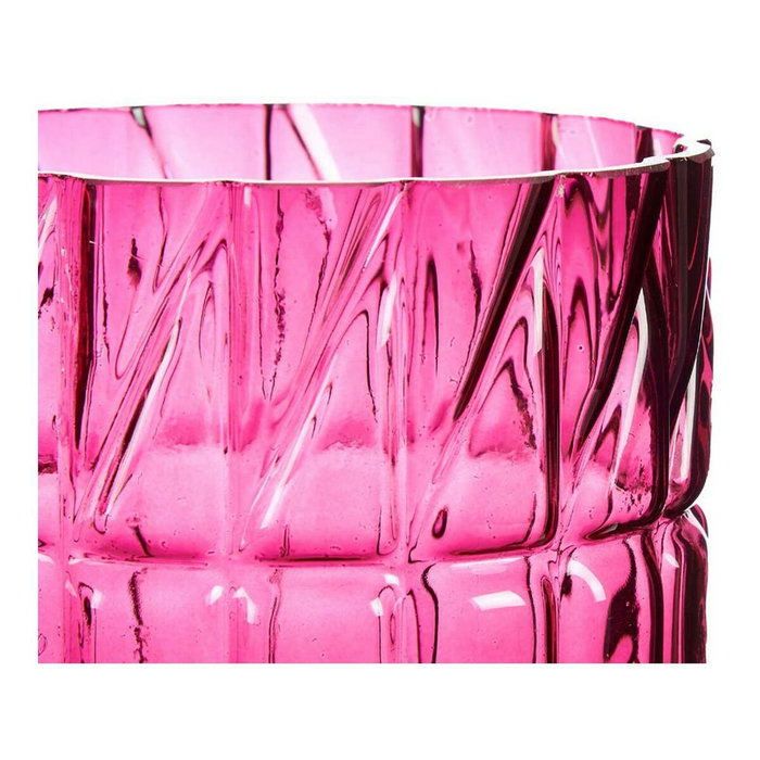Giftdecor Jarrón de Cristal Tallado Rosa Oscuro Giftdecor Jarrón de Cristal Tallado Rosa Oscuro