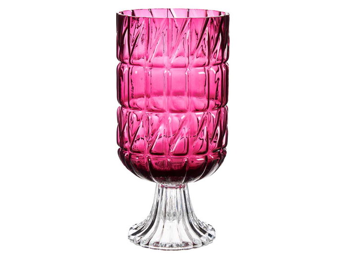 Giftdecor Jarron Cristal Tallado Rosa Oscuro 13x26.5x13 cm (Set de 6)