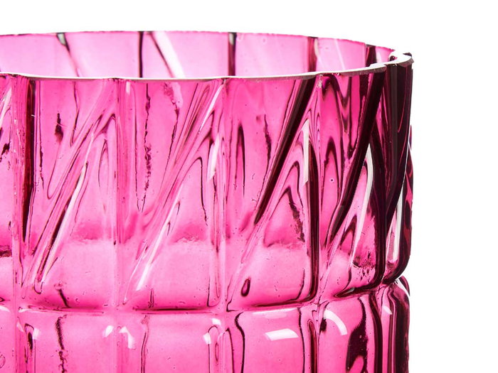 Giftdecor Jarron Cristal Tallado Rosa Oscuro 13x26.5x13 cm (Set de 6)