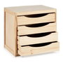 KIPIT Cajonera de Madera 4 Cajones Natural