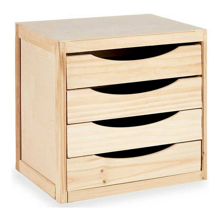 KIPIT Cajonera de Madera 4 Cajones Natural