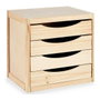 KIPIT Cajonera de Madera 4 Cajones Natural