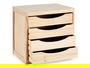Kipit Cajonera Madera 4 Cajones Natural 30x37.4x38.5 cm