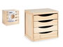 Kipit Cajonera Madera 4 Cajones Natural 30x37.4x38.5 cm