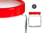 Vivalto Bote de Cristal 1L Transparente con Tapa Roja, Vidrio y Plástico, 11.5x35.5x11.5 cm (Set de 12)