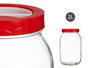 Vivalto Bote de Cristal Transparente con Tapa Roja y Asa, Capacidad 2L, Dimensiones 12x21x12 cm (Set de 6)