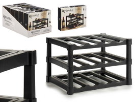 KINVARA Botellero Plástico Negro para 12 Botellas