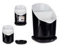 KINVARA Portacubierto de Plástico de 3 Huecos Blanco-Negro
