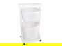 Kipit Ropero Plástico Blanco 2 Alturas con Ruedas 33x84x43 cm