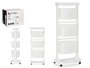 Kinvara Verdulero Plástico Blanco de 3 Alturas con Ruedas - 33x11x42 cm