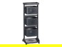 Kinvara Verdulero Plástico 3 Alturas con Ruedas, Color Antracita, 33x11.2x42 cm