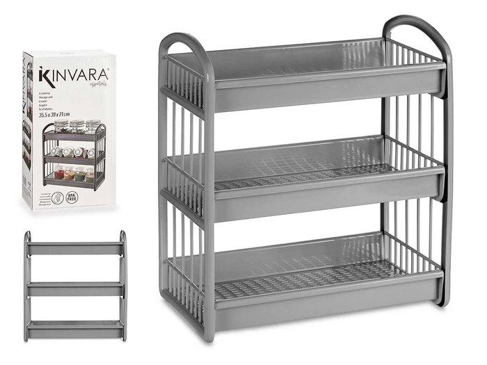 Kinvara Estantería de Plástico Gris 3 Alturas (Set de 8) Kinvara Estantería de Plástico Gris 3 Alturas (Set de 8)