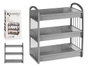 Kinvara Estantería de Plástico Gris 3 Alturas (Set de 8)