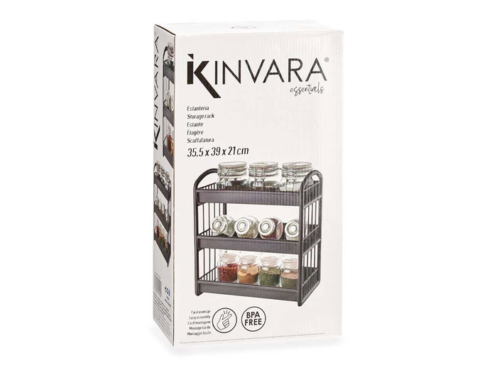 Kinvara Estantería de Plástico Gris 3 Alturas (Set de 8) Kinvara Estantería de Plástico Gris 3 Alturas (Set de 8)