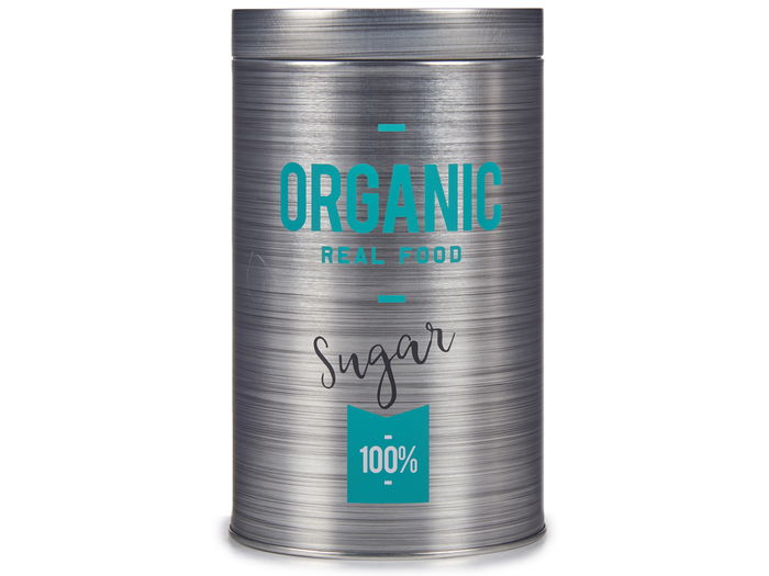 Kinvara Bote Hojalata Redondo Organic Azucar Gris 10x18x10cm (Set de 24)