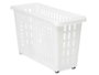 Kipit Organizador de Armario de Plástico con Ruedas Blanco 17.5 x 46 x 26 cm (Set de 12)