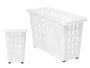 Kipit Organizador de Armario de Plástico con Ruedas Blanco 17.5 x 46 x 26 cm (Set de 12)