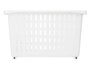 Kipit Organizador de Armario de Plástico con Ruedas Blanco 17.5 x 46 x 26 cm (Set de 12)
