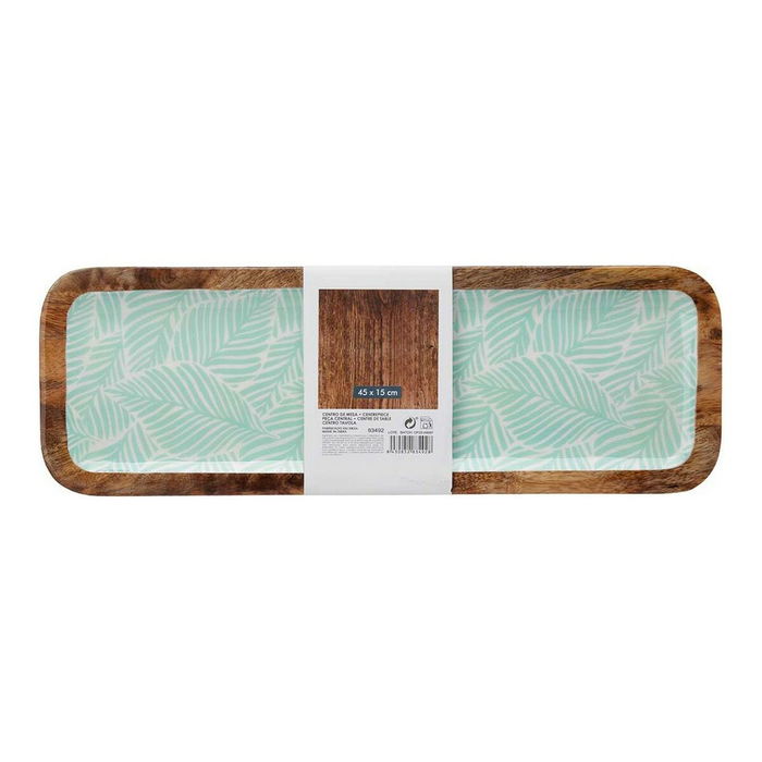 Centro de Mesa Blanco Marrón Verde Hoja de planta 45 x 15 cm