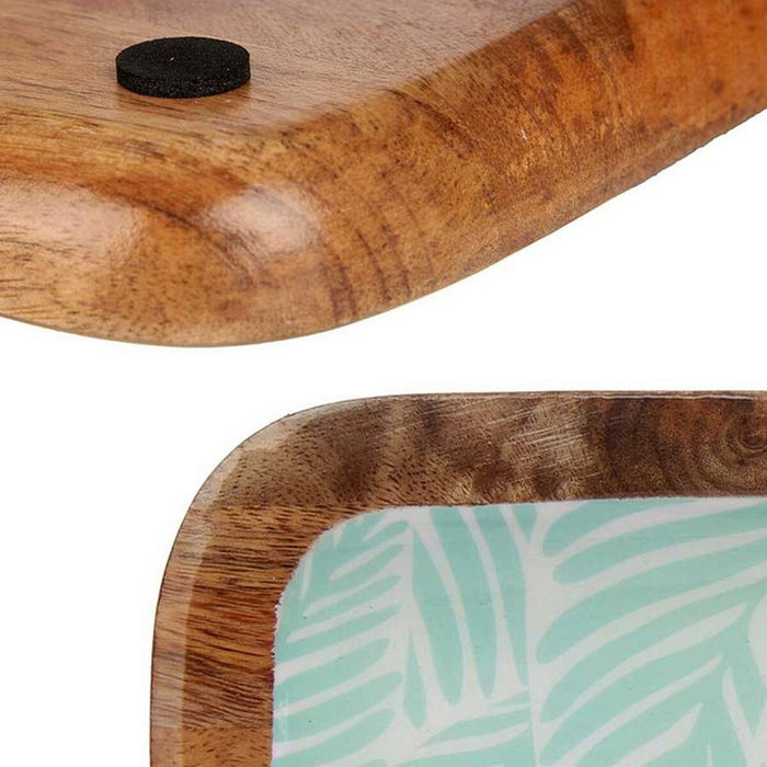 Centro de Mesa Blanco Marrón Verde Hoja de planta 45 x 15 cm