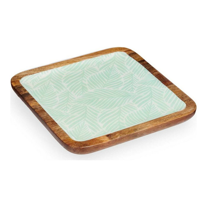 GIFTDECOR Centro de Mesa Cuadrado de Hojas 25x25