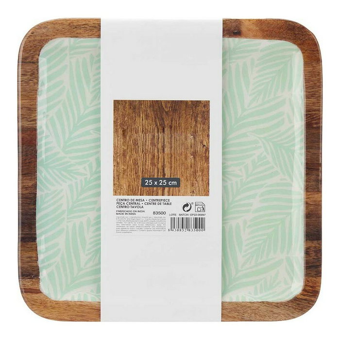 GIFTDECOR Centro de Mesa Cuadrado de Hojas 25x25