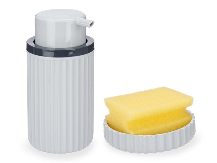Set Cocina Dosificador con Estropajo Gris Kinvara - 10.3x16x12.5 cm (12 Unidades)