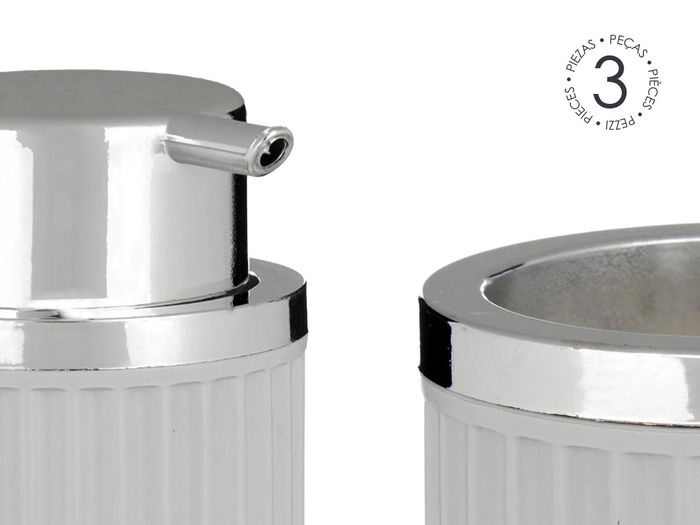 Berilo Set Baño 3 Piezas Gris 10.3x16x15.5 cm Plástico (Set de 12)