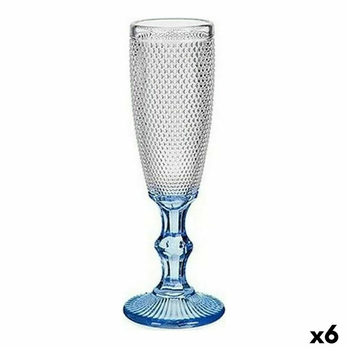 VIVALTO Copa puntos cava pie azul cobalto 180ml