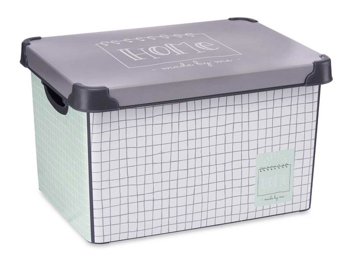 Kipit Caja Plástico Home 22L con Asa Gris 29 x 23.5 x 39 cm (Set de 12) Kipit Caja Plástico Home 22L con Asa Gris 29 x 23.5 x 39 cm (Set de 12)