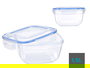 Leknes Fiambrera Cuadrada Hermética Tapa Azul 1500 ml Plástico Polipropileno 17 x 10 x 17 cm (Set de 12)