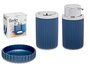 Berilo Set Baño 3 Piezas Plástico Azul Jabonero Dispensador Bote 7 cm x 14.5 cm x 8.5 cm (Set de 12)