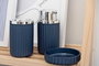 Berilo Set Baño 3 Piezas Plástico Azul Jabonero Dispensador Bote 7 cm x 14.5 cm x 8.5 cm (Set de 12)