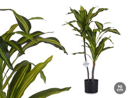 Ibergarden Planta Con Maceta Hoja Ancha Pequeña 90 cm (Alto) x 60 cm (Ancho/Largo) Plástico Verde