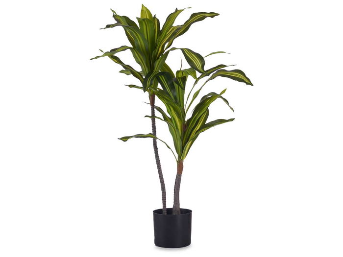 Ibergarden Planta Con Maceta Hoja Ancha Pequeña 90 cm (Alto) x 60 cm (Ancho/Largo) Plástico Verde