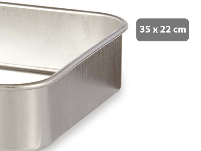 Kinvara Rustidera de Aluminio 35x22 cm para Gas y Horno, Plata (Set de 12)