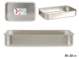 Kinvara Rustidera de Aluminio 35x22 cm para Gas y Horno, Plata (Set de 12)