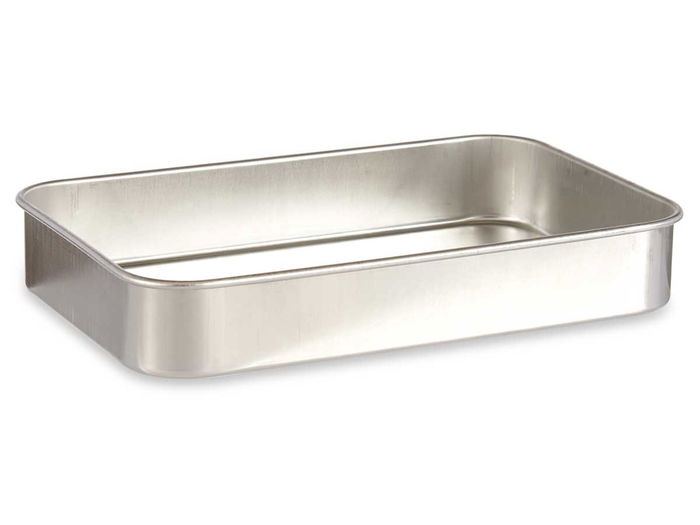 Kinvara Rustidera de Aluminio 35x22 cm para Gas y Horno, Plata (Set de 12)