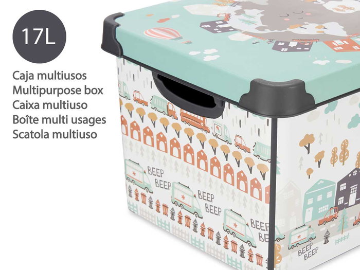 KIPIT Caja de Plástico Road con Asa 17L (Pack de 12 Unidades)