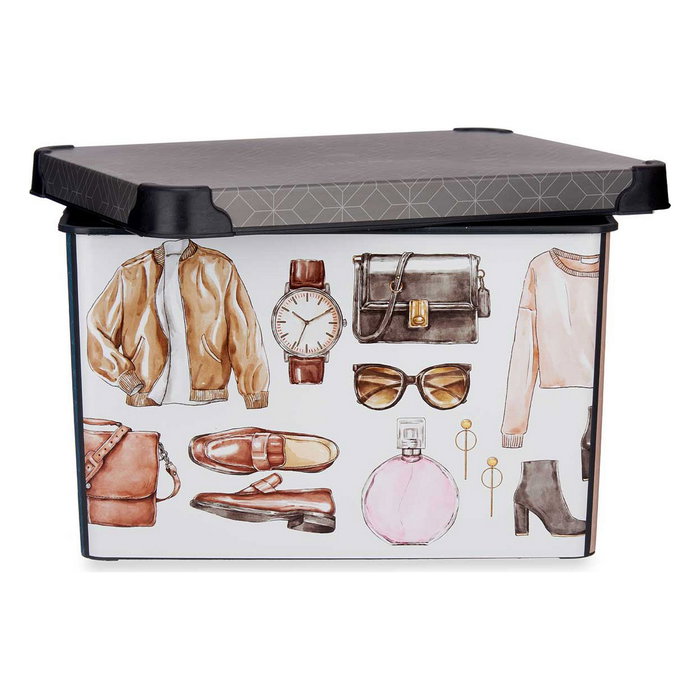 KIPIT Caja de Plástico 22L Vintage con Asa