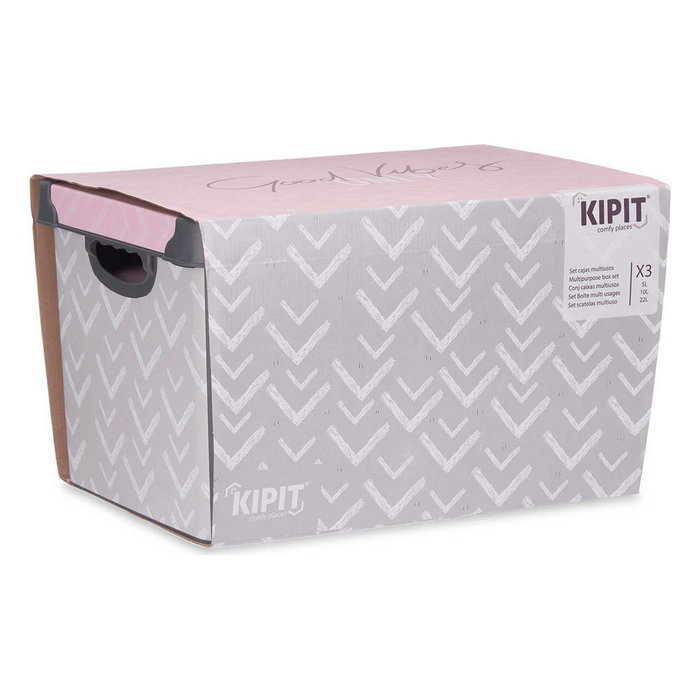 KIPIT Set de 3 Cajas Plásticas Vibes KIPIT Set de 3 Cajas Plásticas Vibes
