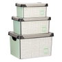 KIPIT Set de 3 Cajas de Plástico Estampado Home