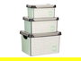 Kipit Set 3 Pzs Cajas Plástico Estampado Home 39x29x23.5 cm