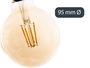 Giftdecor Bombilla LED Vintage Filamento 95mm 4W, Luz Cálida 2700K, Casquillo E27/E26, Cristal Transparente, 9.5 x 14 cm (Set de 12)