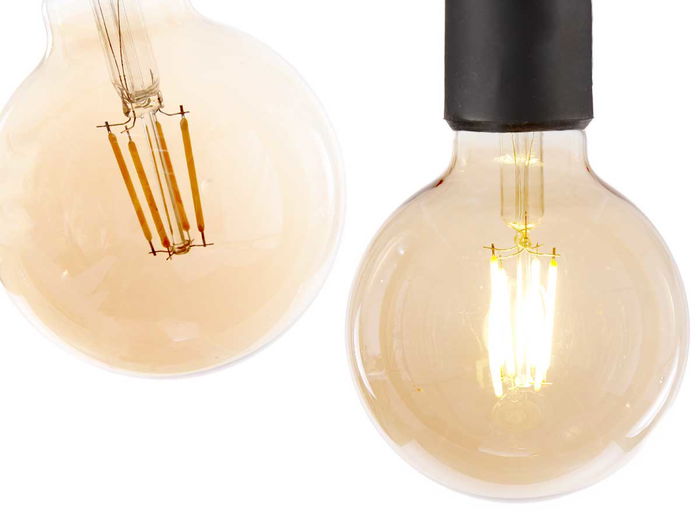 Giftdecor Bombilla LED Vintage Filamento 95mm 4W, Luz Cálida 2700K, Casquillo E27/E26, Cristal Transparente, 9.5 x 14 cm (Set de 12)