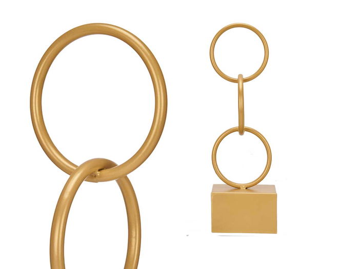 Giftdecor Figura Aros Oro 12.5 x 40.5 x 12.5 cm Metal (Set de 10)