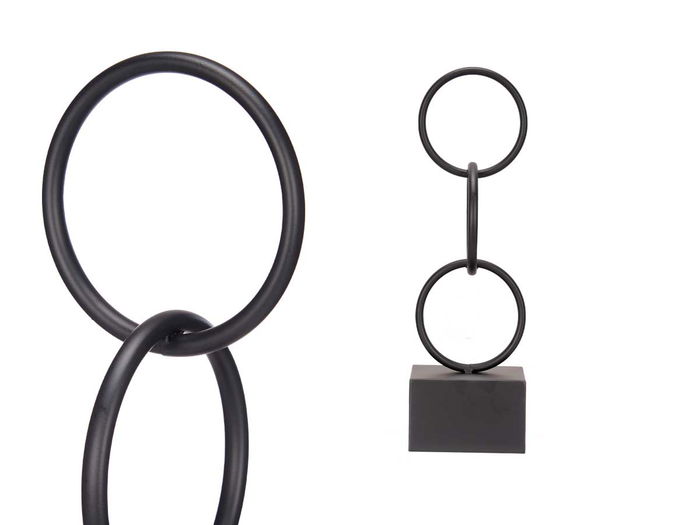 Giftdecor Figura Aros Negro Pequeño Metal 12 cm x 40 cm x 12 cm (Set de 10)